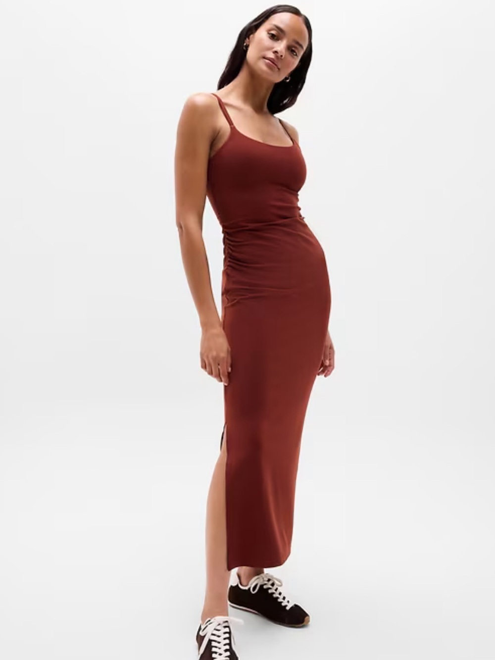 NWT ATHLETA transcend maxi dress in cinnamon rust XXS